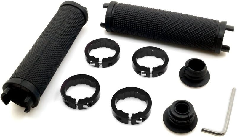 Bike Handlebar Grips Non-Slip-Rubber Adjustable Bicycle Handle Grip with Aluminum Lock Mountain Road Foldable Bike MTB BMX with Two End Caps