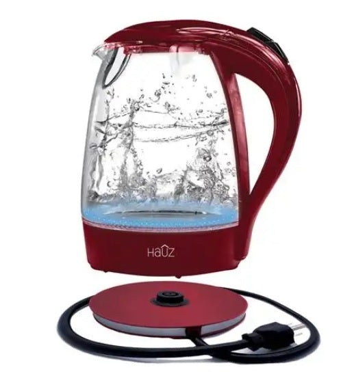 Hauz 1.7L Cordless Kettle with Illuminating Blue LED Glass (AGK76R)