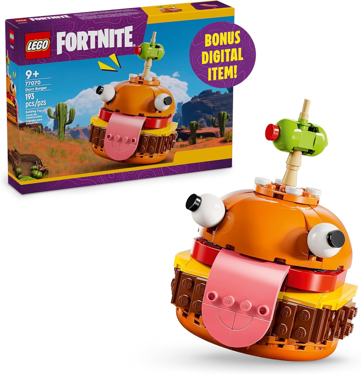 Burger Display Building Blocks Set for Kids Ages 9 and Up Collectible Food Model Construction Toy with 193 Pieces - PuriLite