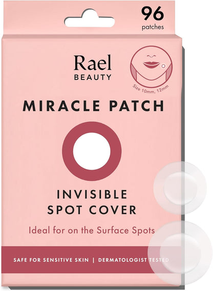 Rael Miracle Invisible Spot Cover - Absorbing Cover, Hyrocolloid Patch, Korean Skin Care, Facial Stickers, 2 Sizes (96 Count)