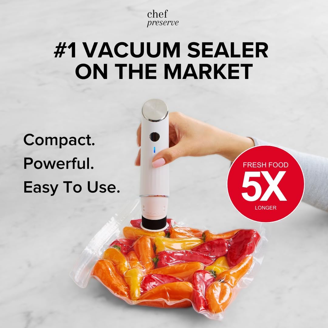 Compact Handheld Vacuum Sealer for Food with Reusable Bags Portable Automatic Food Preservation System