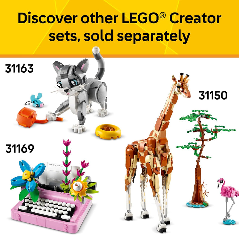 LEGO Creator 3 in 1 Wild Animals Panda Family - Building Toy with 3 Building Options, Panda, Penguin, or Orca - Animal Figures for Kids, Girls and Boys, Ages 8+ - Gift Idea for Birthdays - 31165