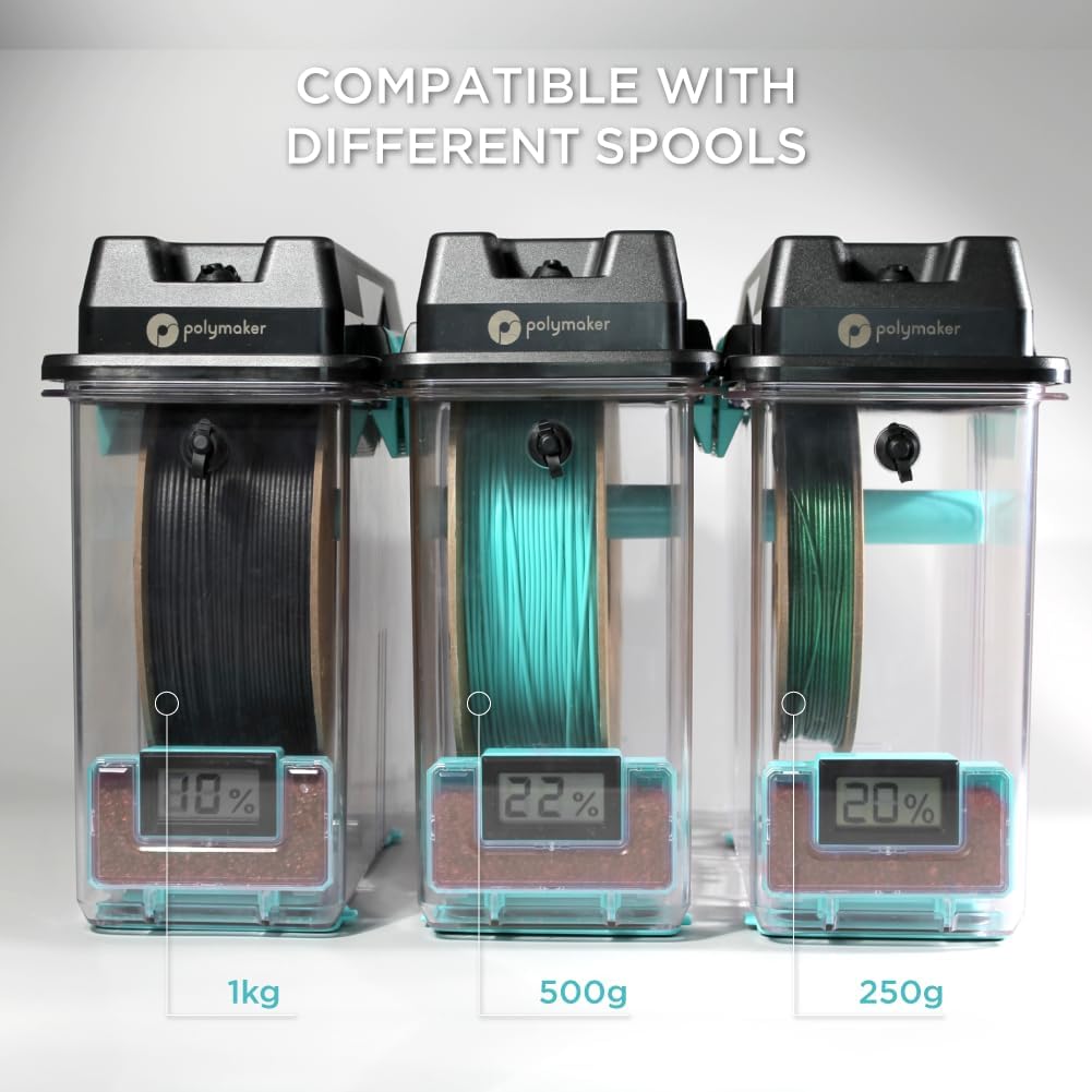 Polymaker PolyDryer 3D Printer Filament Dryer & Storage Box – Modular Drying and Sealed Filament Protection with Heat Control for PLA, PETG, ABS, TPU, Nylon