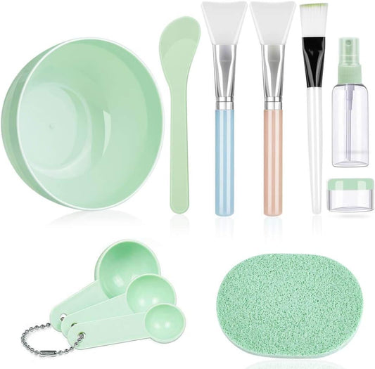 Face Mask Mixing Bowl Set, Anezus 11 in 1 DIY Facemask Mixing Tool Kit with Facial Mask Bowl Stick Spatula Silicone Face Mask Brush
