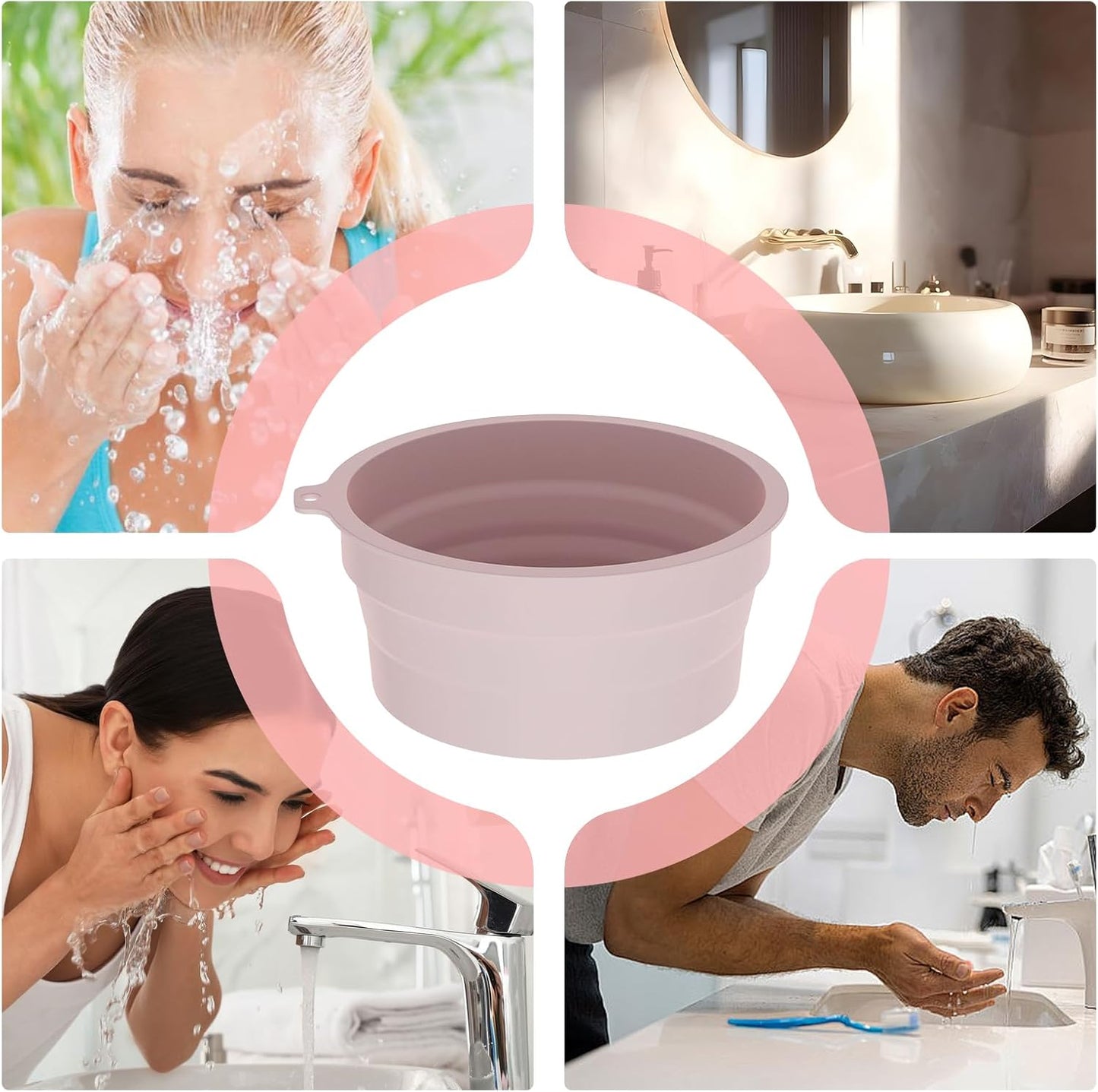 Foldable Ice Bath Bowl, Silicone Beauty Skin Firming Washbasin | Ice Bowl for Face Cold Plunge Chiller,Ideal for Home, Vacation, Traveling, Hotel, Business Trip, Refreshing
