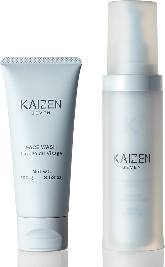 Kaizen Seven 2-Step Skincare Set for Men | Made in Japan | Premium Face Wash 100ML and Light Moisturizer 120ML