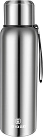 Insulated Vacuum Thermo Bottle 25oz with Cup lid Leakproof Stainless Water Flask for Coffee hot and Cold Drink.(Silver,750ml)