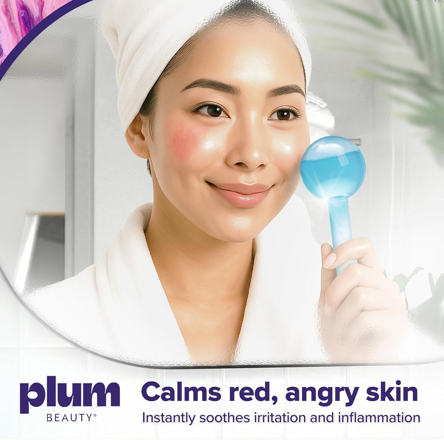 Plum Beauty Facial Ice Globes - Cooling Massage Tools for Refreshing Skincare Routine, Enhances Self Care, Reduces Puffiness - Set of 2