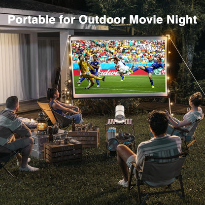 【Built-in Apps】 1080P Mini Projector with WiFi 6 and Bluetooth, Portable Outdoor Projector with 【Auto Keystone】, 270°Rotation Movie Projector Compatible with HDMI, USB, Smartphone