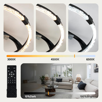 Hordxin Flush Mount Ceiling Fans with Lights and Remote, 19.7'' Ultra Low Profile Ceiling Fan, 3000K-6500K Dimming Modern LED Fan Light, 6 Wind Speeds, Black Fandelier Kitchen Fans Ceiling with Lights