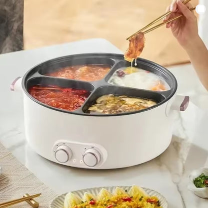 Purilite Select 6L Four-Grid Electric Hot Pot Multi-Function Household Cooking Pot - PuriLite