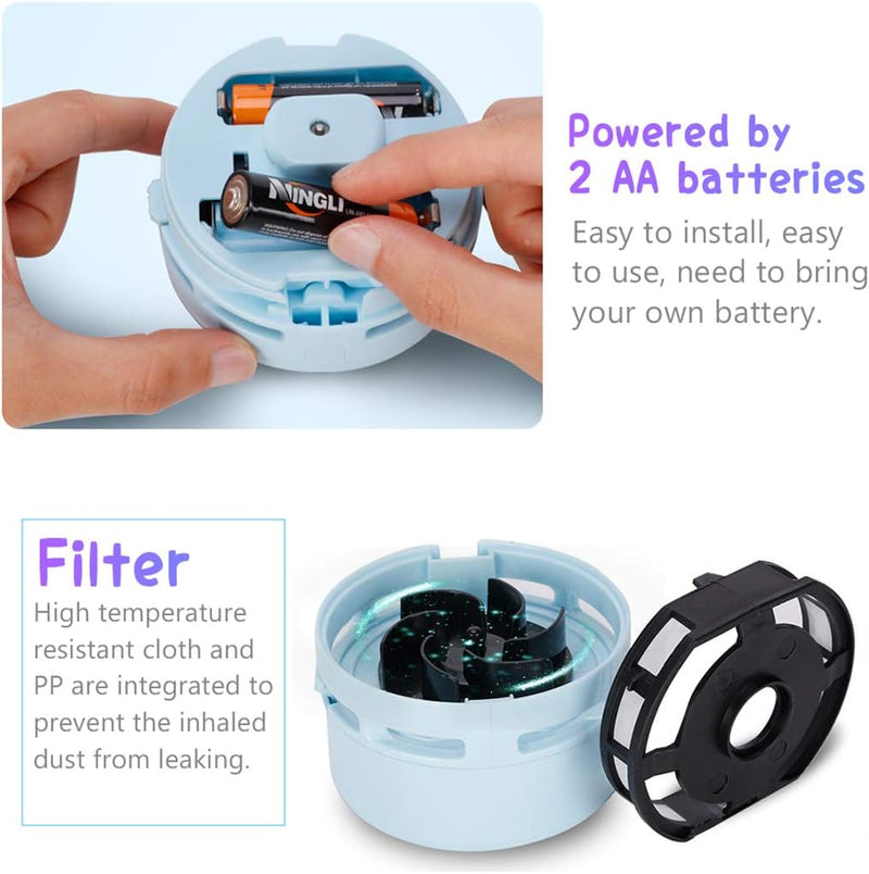 iSuperb Desktop Vacuum Cleaner Portable Keyboard Sweeper Mini Crumb Vacuum Cleaner Table Food Rubber Crumb Dust Remover Cleaner for Home, Office, Cars - No Battery Included (Pure Blue)