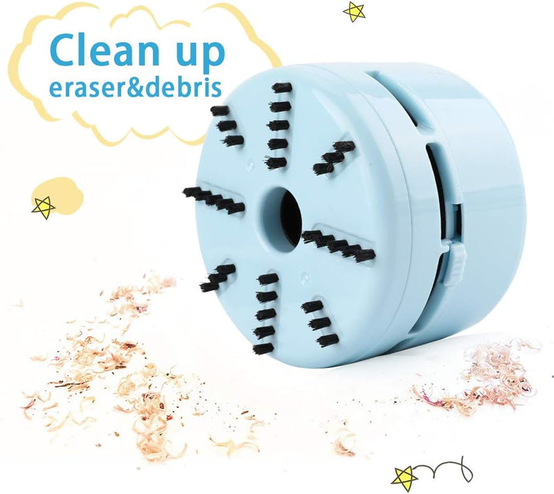 iSuperb Desktop Vacuum Cleaner Portable Keyboard Sweeper Mini Crumb Vacuum Cleaner Table Food Rubber Crumb Dust Remover Cleaner for Home, Office, Cars - No Battery Included (Pure Blue)
