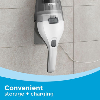 BLACK+DECKER dustbuster QuickClean Cordless Handheld Vacuum, White (HNVC215B10), Dirt Bowl and Fliter