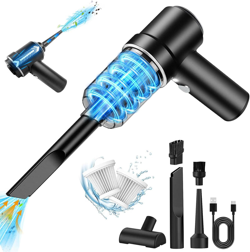 Handheld Vacuum Cleaner Wireless Mini Car Vacuum Cleaner, 15000 PA Lightweight Vacuum Cleaner & Blower Dust Buster,Powerful Handheld Vacuum Cleaner for Car, Kitchen, Pet Hair Cleaning (Black)