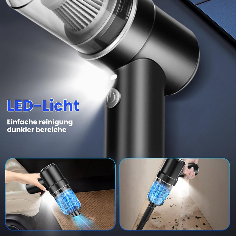 Handheld Vacuum Cleaner Wireless Mini Car Vacuum Cleaner, 15000 PA Lightweight Vacuum Cleaner & Blower Dust Buster,Powerful Handheld Vacuum Cleaner for Car, Kitchen, Pet Hair Cleaning (Black)