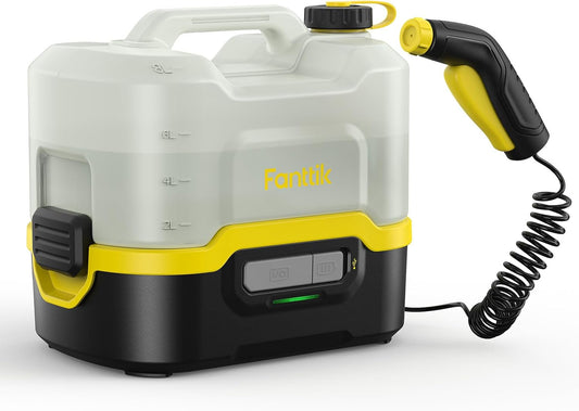 Fanttik NB8 Nano Portable Cordless Electric Sprayer w/2.1Gal Tank, Retractable Spray Head, 3*2600mAh Lithium Battery, IPX5, 72-98PSI, Portable Pressure Washer for Garden, Camping Shower, Pet Cleaning