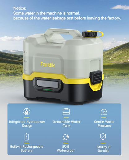 Fanttik NB8 Nano Portable Cordless Electric Sprayer w/2.1Gal Tank, Retractable Spray Head, 3*2600mAh Lithium Battery, IPX5, 72-98PSI, Portable Pressure Washer for Garden, Camping Shower, Pet Cleaning