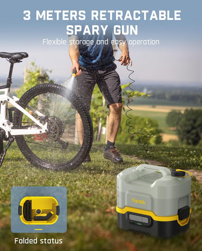 Fanttik NB8 Nano Portable Cordless Electric Sprayer w/2.1Gal Tank, Retractable Spray Head, 3*2600mAh Lithium Battery, IPX5, 72-98PSI, Portable Pressure Washer for Garden, Camping Shower, Pet Cleaning