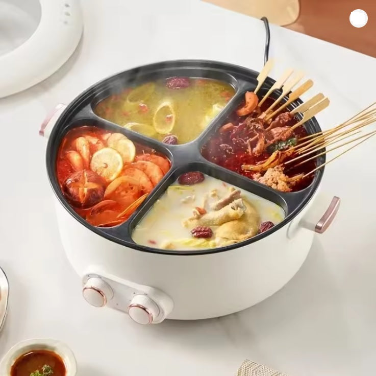 Purilite Select 6L Four-Grid Electric Hot Pot Multi-Function Household Cooking Pot - PuriLite