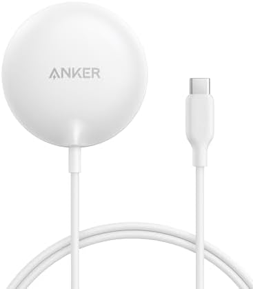 Anker Zolo Magnetic Wireless Charger, Qi2 Certified 15W MagSafe-Compatible Wireless Charging Pad with 5 ft Built-In USB-C cable, For iPhone 16/15/14/13 Series, AirPods, and More (Adapter Not Included)