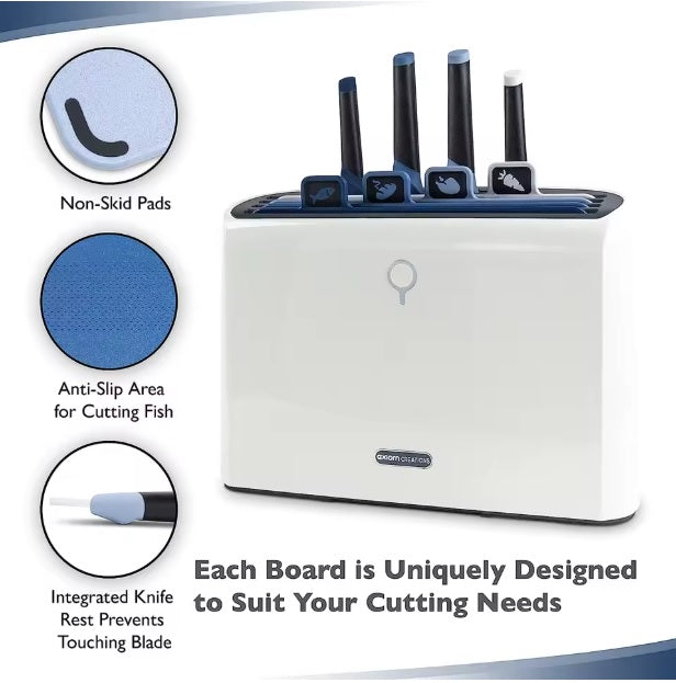 Purilite Select Kitchen Drying Rack with Knife and Cutting Board Sterilization System 9-Piece Food Prep Set - PuriLite