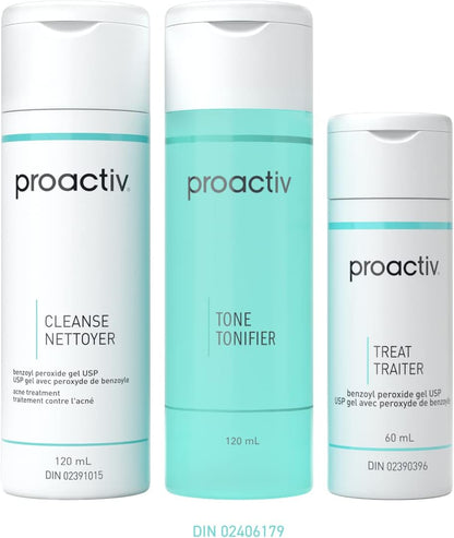 Proactiv Solution 3 Step Acne Treatment - Benzoyl Peroxide Face Wash, Exfoliating Toner, Repairing Acne Spot Treatment For Face And Body - 60 Day Complete Acne Skin Care Kit