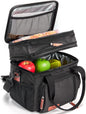 Lunch Bags for Men Women, Black Adult Lunch Box for Work, Expandable Leakproof Double Deck Lunch Box Cooler Tote Bag with Removable Shoulder Strap（Black）