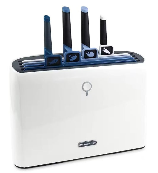 Purilite Select Kitchen Drying Rack with Knife and Cutting Board Sterilization System 9-Piece Food Prep Set