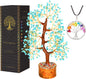 Turquoise Crystal Tree of Life Decor, Handmade Gemstone Bonsai with Natural Stones, Feng Shui Style Meditation and Home Office Tabletop Ornament