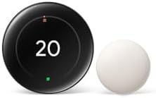 Google Nest Learning Thermostat (4th Gen) with Nest Temperature Sensor (2nd Gen) - Energy Saving Smart Thermostat with Adaptive Eco - Works with Alexa and Google Home App - Polished Obsidian
