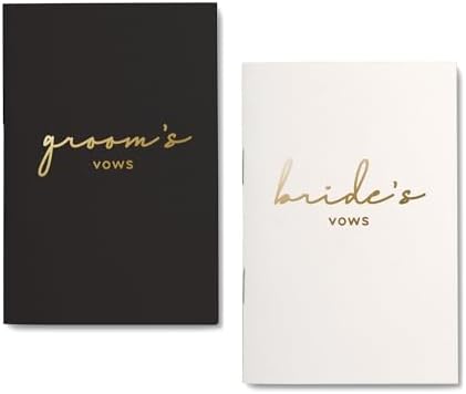 GroomBrideGifts Wedding Vow Book for His and Hers, Soft Touch, Perfectly Sized Bride and Groom Vow Books, Wedding Essentials, Wedding Registry Ideas, His and Hers Gifts