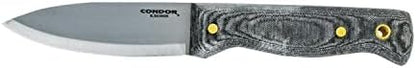 Condor Tool & Knife Bushlore 4.375-Inch Drop Point Blade, Handle with Leather Sheath, Plain