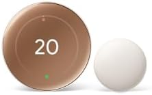 Google Nest Learning Thermostat (4th Gen) with Nest Temperature Sensor (2nd Gen) - Energy Saving Smart Thermostat with Adaptive Eco - Works with Alexa and Google Home App - Polished Obsidian