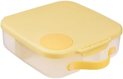 b.box 5-Compartment bento Style Lunch Box for Kids, Toddlers, Childrens, BPA-Free Food Storage Container with Cooler Pack, ON-The-GO Food Box with Handles Included Custom Divider, Lemon Twist