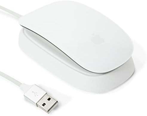 Ascrono - Charging Station Compatible with Apple Magic Mouse 2 - White - Perfect Accessories | Usable As Charging Dock, Stand & Charger | Includes 5ft (1.5m) USB-A Cable | Lightning Connector