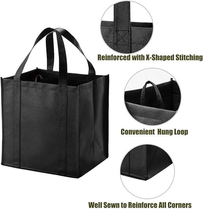 NERUB Set of 10 Reusable Grocery Bags Heavy Duty Shopping Bags Large Grocery Totes
