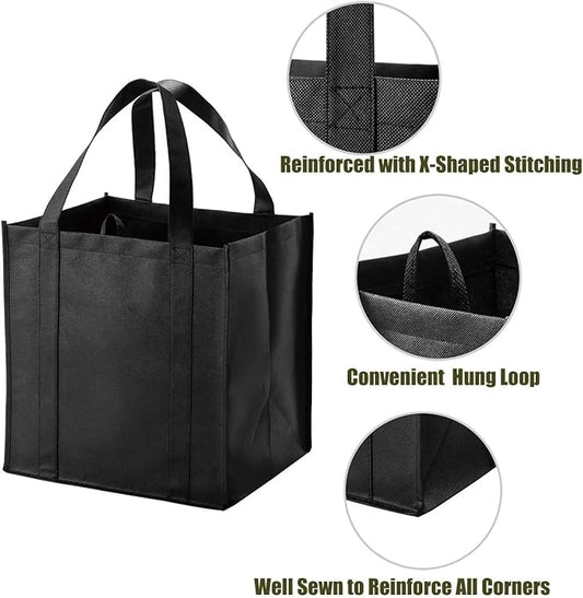 NERUB Set of 10 Reusable Grocery Bags Heavy Duty Shopping Bags Large Grocery Totes