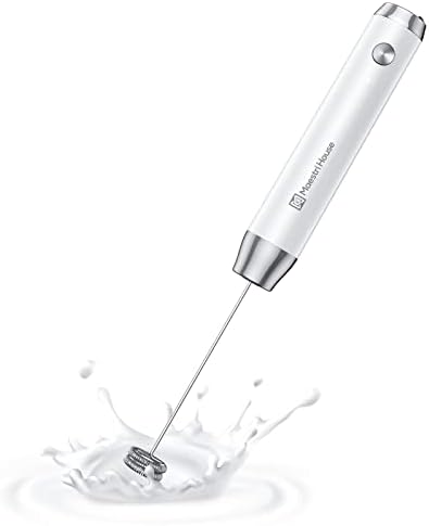 Maestri House Rechargeable Milk Frother, Handheld Electric Foam Maker Waterproof Detachable Stainless Steel Whisk Drink Mixer Foamer for Lattes, Cappuccino, No Stand (Black)，LunaFro NS