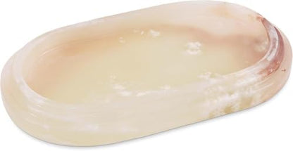 Marble Vanity Tray | Decorative Oval Tray | Bathroom Organizer Tray | Jewelry and Perfume Tray | Home Decor Catchall Tray - PuriLite