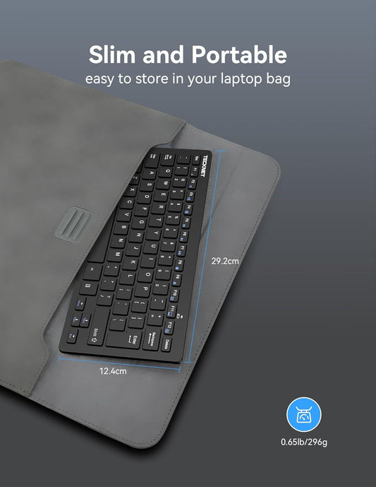 2.4G Wireless Mini Keyboard | Ultra Slim Compact USB Keyboard | Silent Keys | Multimedia Hotkeys | Ergonomic | Black