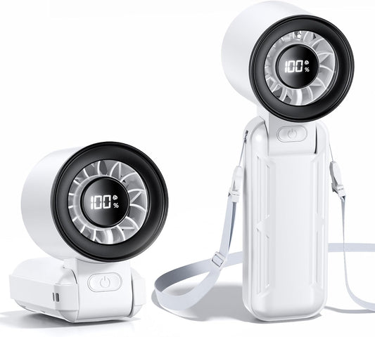 Portable Handheld Fan, 135° Foldable Mini Quiet Turbo Fan, 5 Speed Table Fan, Small USB Fan Rechargeable Fan for Indoor, Outdoor