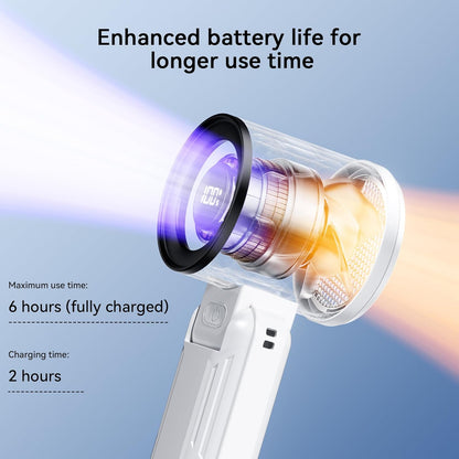 Portable Handheld Fan, 135° Foldable Mini Quiet Turbo Fan, 5 Speed Table Fan, Small USB Fan Rechargeable Fan for Indoor, Outdoor