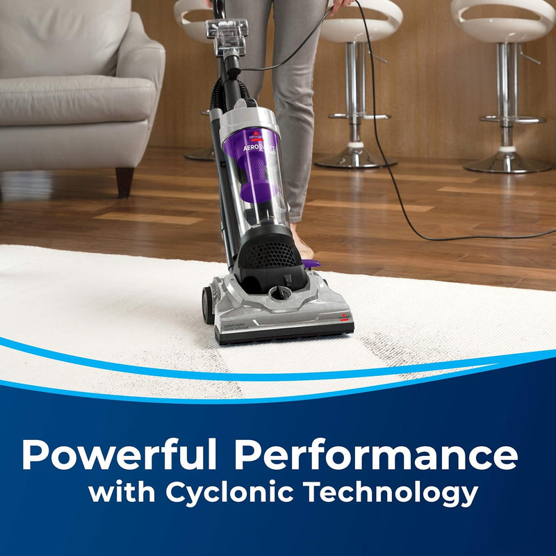 Bissell - Upright Vacuum Cleaner - AeroSwift Turbo Compact - Cyclonic separation with secondary built in lifetime filter - - Lightweight