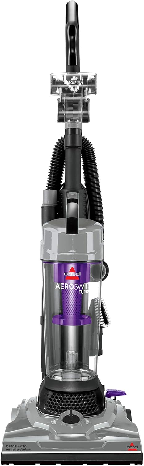 Bissell - Upright Vacuum Cleaner - AeroSwift Turbo Compact - Cyclonic separation with secondary built in lifetime filter - - Lightweight