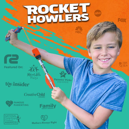 Kids Outdoor Rocket Launcher Toy Set, Slingshot Foam Rockets for Backyard Play, Safe Flying Rocket Toy Gift for Boys and Girls Ages 6 and Up - PuriLite