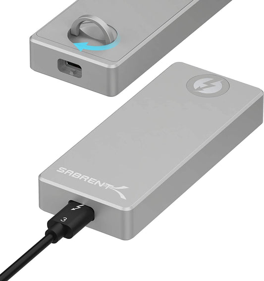 SABRENT M.2 Thunderbolt NVMe Enclosure SSD Docking Station USB C External Aluminum Thunderbolt 3 M2 NVMe Adapter, Tool-Free, with Cooling Pad, Fast Data Transfer, M Key only, Cable Included (EC-T3NS)