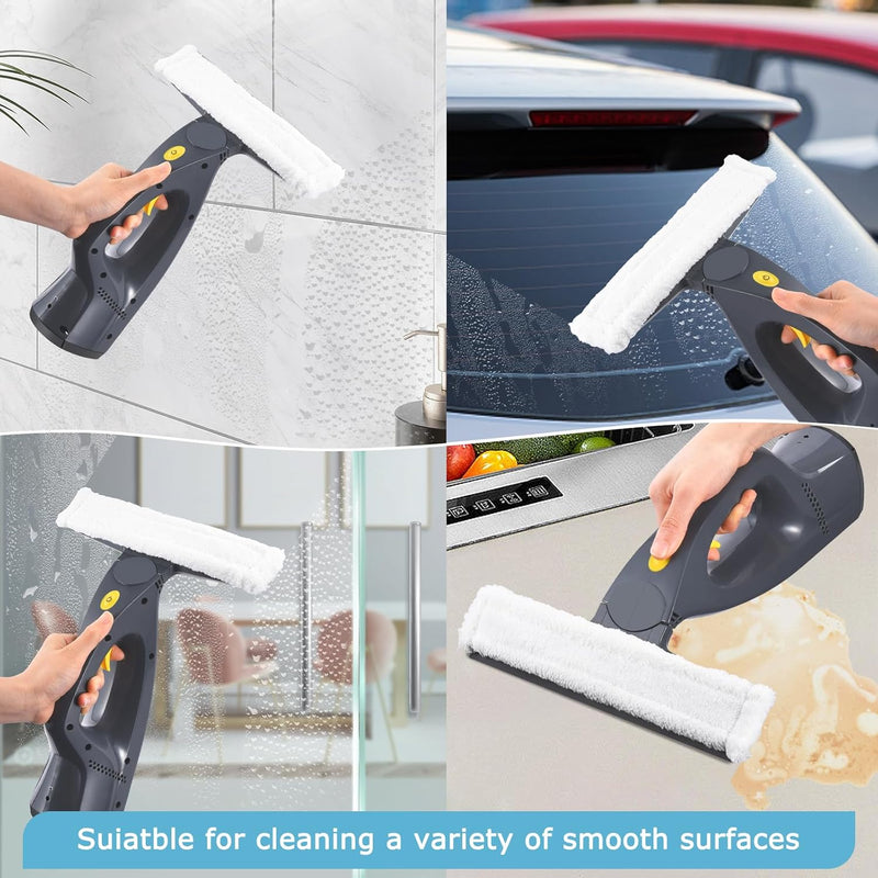 Window Vacuum, Window Vacuum Squeegee, 3 in 1 Cordless Window Vac with Spray/Wipe/Suck up Water,Electric Window Cleaning Tool for Shower Wall Mirror Glass/Car Windshield/Countertop