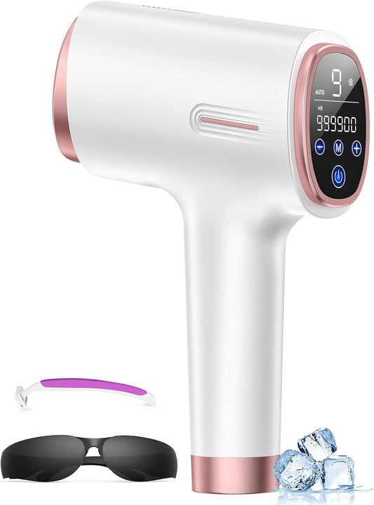 ARTOLF Laser Hair Removal for Women & Men, 45°F Ice-Cooling Contact, Safe & Virtually Painless Alternative to Salon IPL Hair Removal Device, Long-Lasting Hair Removal from Home, with Razor & Glasses