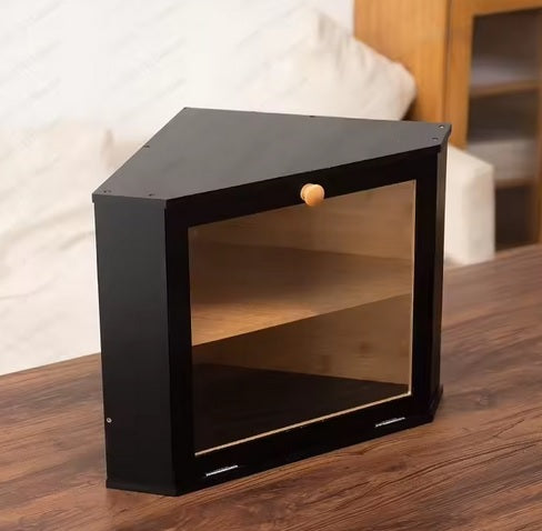 Purilite Select Wooden Bread Box for Kitchen Counter – Modern Minimalist Bread Storage Box with Clear Window, Food-Safe Bread Keeper for Bakery & Home - PuriLite